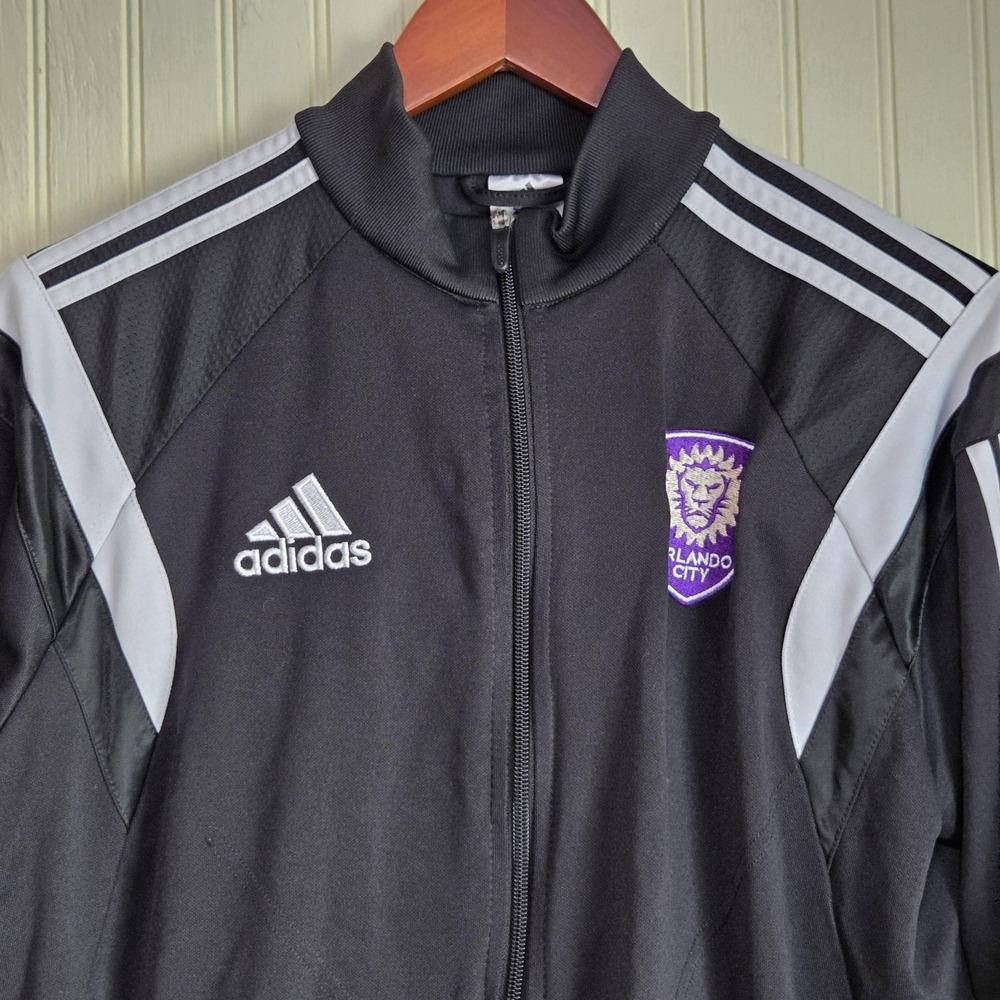 Orlando‎ City SC Jacket Mens Small Black MLS Soccer Adidas Full Zip Track Top